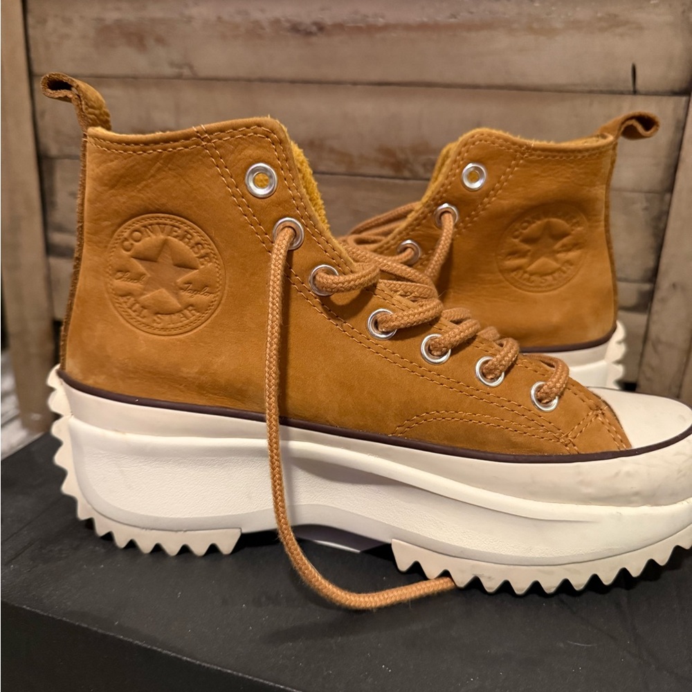 Converse Women's Platform Sneakers - Brown and White